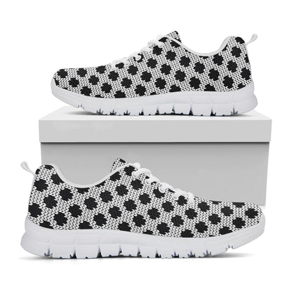 Polka Dot Knitted Pattern Print White Sneakers