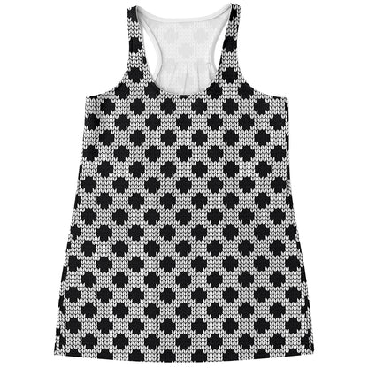 Polka Dot Knitted Pattern Print Women's Racerback Tank Top