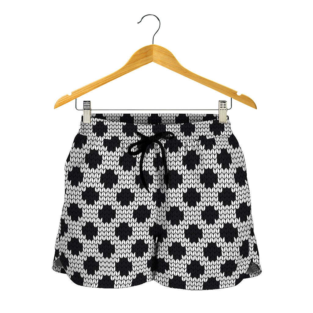 Polka Dot Knitted Pattern Print Women's Shorts