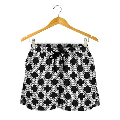Polka Dot Knitted Pattern Print Women's Shorts