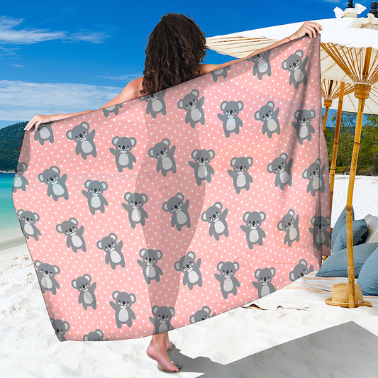 Polka Dot Koala Pattern Print Beach Sarong Wrap