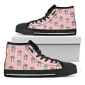 Polka Dot Koala Pattern Print Black High Top Sneakers