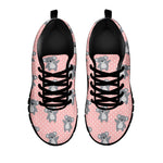 Polka Dot Koala Pattern Print Black Sneakers