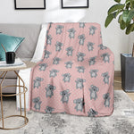 Polka Dot Koala Pattern Print Blanket