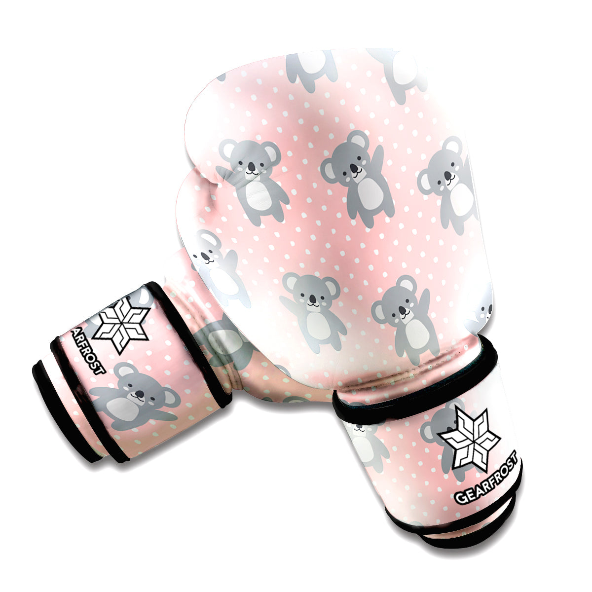 Polka Dot Koala Pattern Print Boxing Gloves