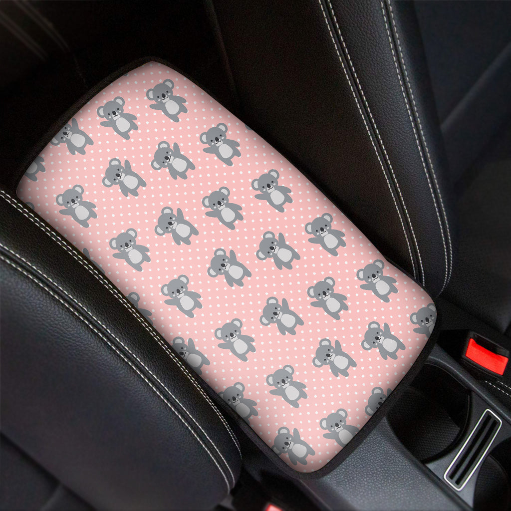 Polka Dot Koala Pattern Print Car Center Console Cover