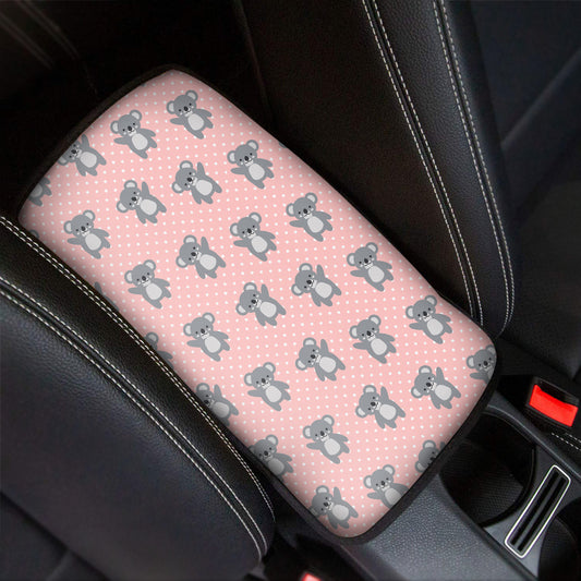 Polka Dot Koala Pattern Print Car Center Console Cover
