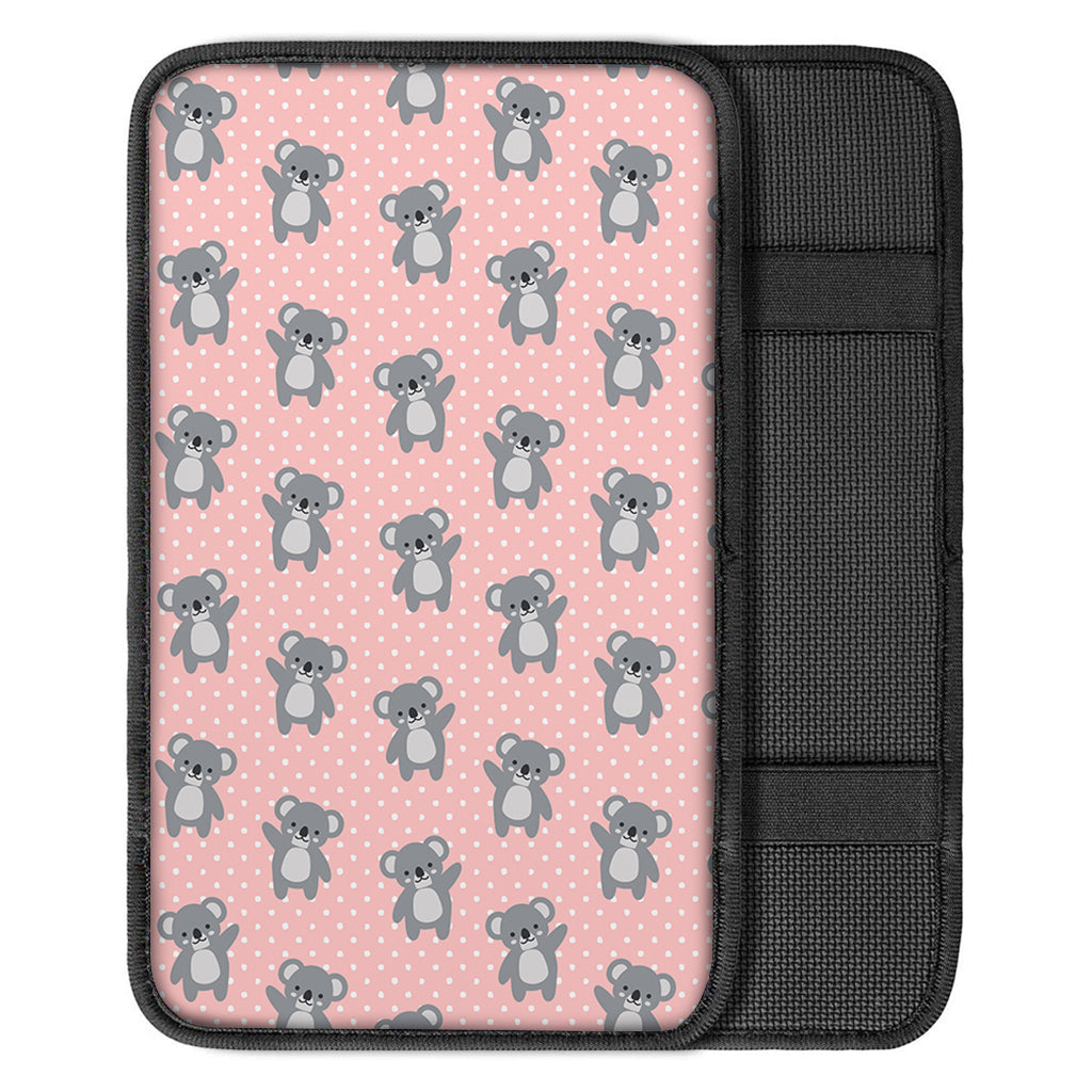 Polka Dot Koala Pattern Print Car Center Console Cover