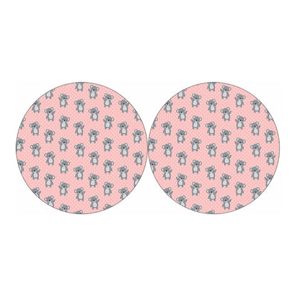 Polka Dot Koala Pattern Print Car Coasters