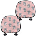Polka Dot Koala Pattern Print Car Headrest Covers