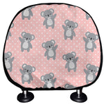 Polka Dot Koala Pattern Print Car Headrest Covers