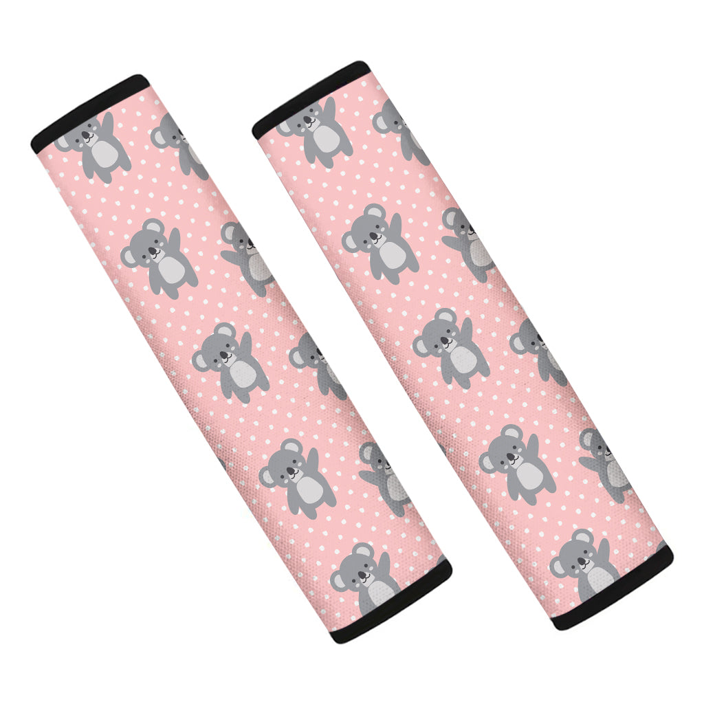 Polka Dot Koala Pattern Print Car Seat Belt Covers