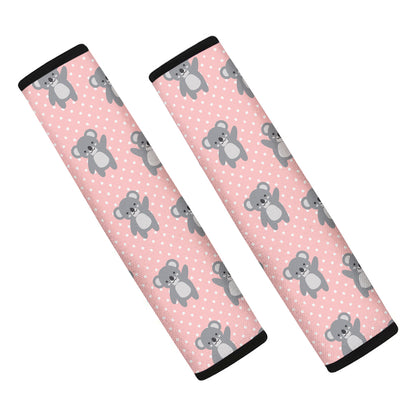Polka Dot Koala Pattern Print Car Seat Belt Covers