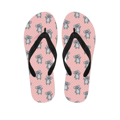 Polka Dot Koala Pattern Print Flip Flops