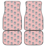 Polka Dot Koala Pattern Print Front and Back Car Floor Mats