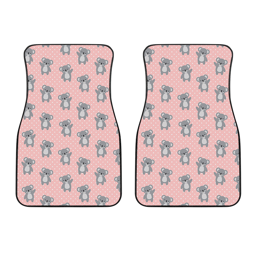 Polka Dot Koala Pattern Print Front Car Floor Mats