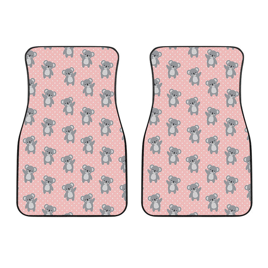 Polka Dot Koala Pattern Print Front Car Floor Mats