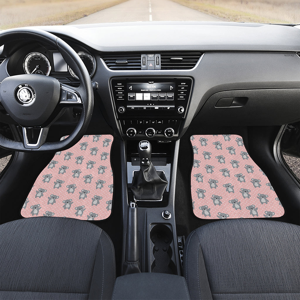 Polka Dot Koala Pattern Print Front Car Floor Mats