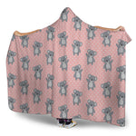 Polka Dot Koala Pattern Print Hooded Blanket