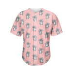 Polka Dot Koala Pattern Print Men's Baseball Jersey