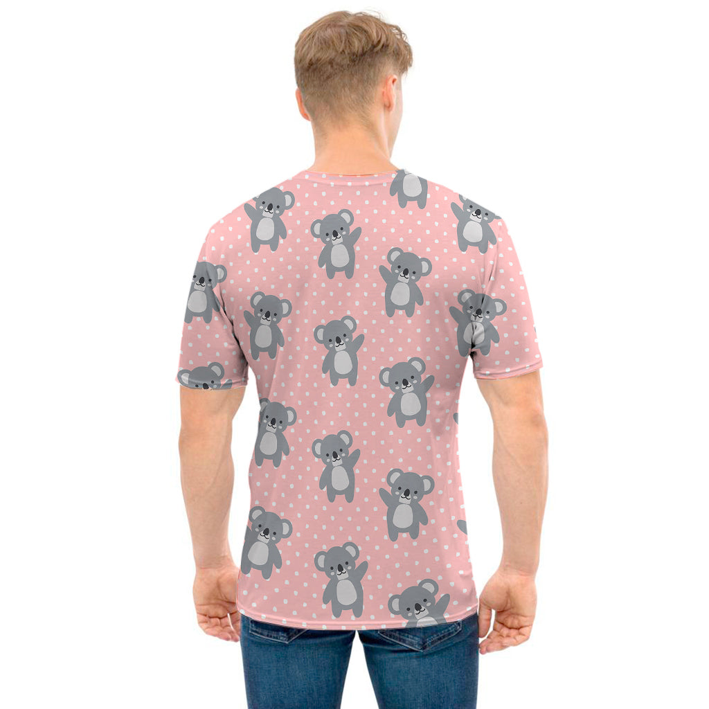 Polka Dot Koala Pattern Print Men's T-Shirt