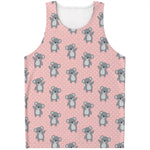 Polka Dot Koala Pattern Print Men's Tank Top