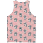 Polka Dot Koala Pattern Print Men's Tank Top
