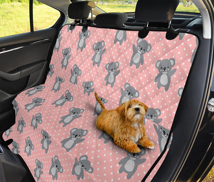 Polka Dot Koala Pattern Print Pet Car Back Seat Cover