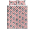 Polka Dot Koala Pattern Print Quilt Bed Set