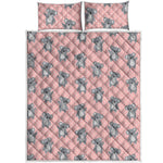 Polka Dot Koala Pattern Print Quilt Bed Set