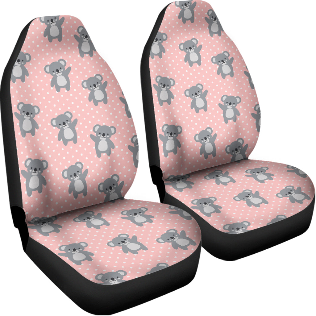 Polka Dot Koala Pattern Print Universal Fit Car Seat Covers