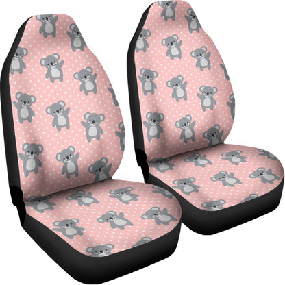 Polka Dot Koala Pattern Print Universal Fit Car Seat Covers
