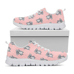 Polka Dot Koala Pattern Print White Sneakers