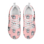 Polka Dot Koala Pattern Print White Sneakers