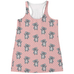 Polka Dot Koala Pattern Print Women's Racerback Tank Top
