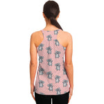 Polka Dot Koala Pattern Print Women's Racerback Tank Top