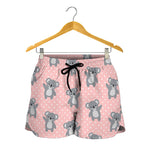 Polka Dot Koala Pattern Print Women's Shorts