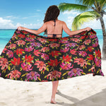 Polka Dot Lily Pattern Print Beach Sarong Wrap