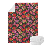 Polka Dot Lily Pattern Print Blanket