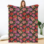 Polka Dot Lily Pattern Print Blanket