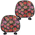 Polka Dot Lily Pattern Print Car Headrest Covers