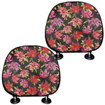 Polka Dot Lily Pattern Print Car Headrest Covers