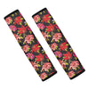 Polka Dot Lily Pattern Print Car Seat Belt Covers