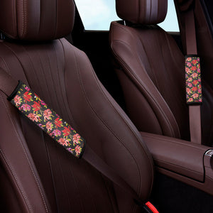 Polka Dot Lily Pattern Print Car Seat Belt Covers