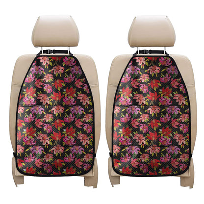 Polka Dot Lily Pattern Print Car Seat Organizers