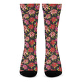 Polka Dot Lily Pattern Print Crew Socks
