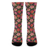 Polka Dot Lily Pattern Print Crew Socks