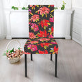 Polka Dot Lily Pattern Print Dining Chair Slipcover