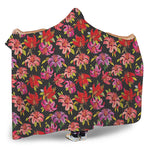 Polka Dot Lily Pattern Print Hooded Blanket
