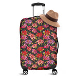 Polka Dot Lily Pattern Print Luggage Cover